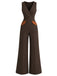 30er Bluse & Jumpsuit Set mit Bischofsärmeln und Taschen