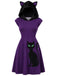 60er Kapuzenkleid mit Katzenapplikation und Katzenohren
