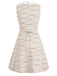 [Vorverkauf] 60er ärmelloses Kleid mit Mumien-Print und Peter-Pan-Kragen
