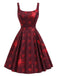 50er Halloween Kleid mit Herz- und Blutflecken-Print