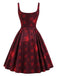 50er Halloween Kleid mit Herz- und Blutflecken-Print