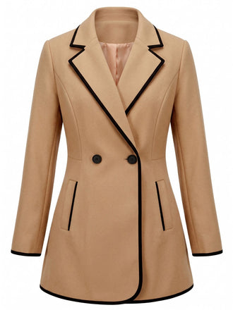 40er Jacke mit Revers und Kontrastpaspel