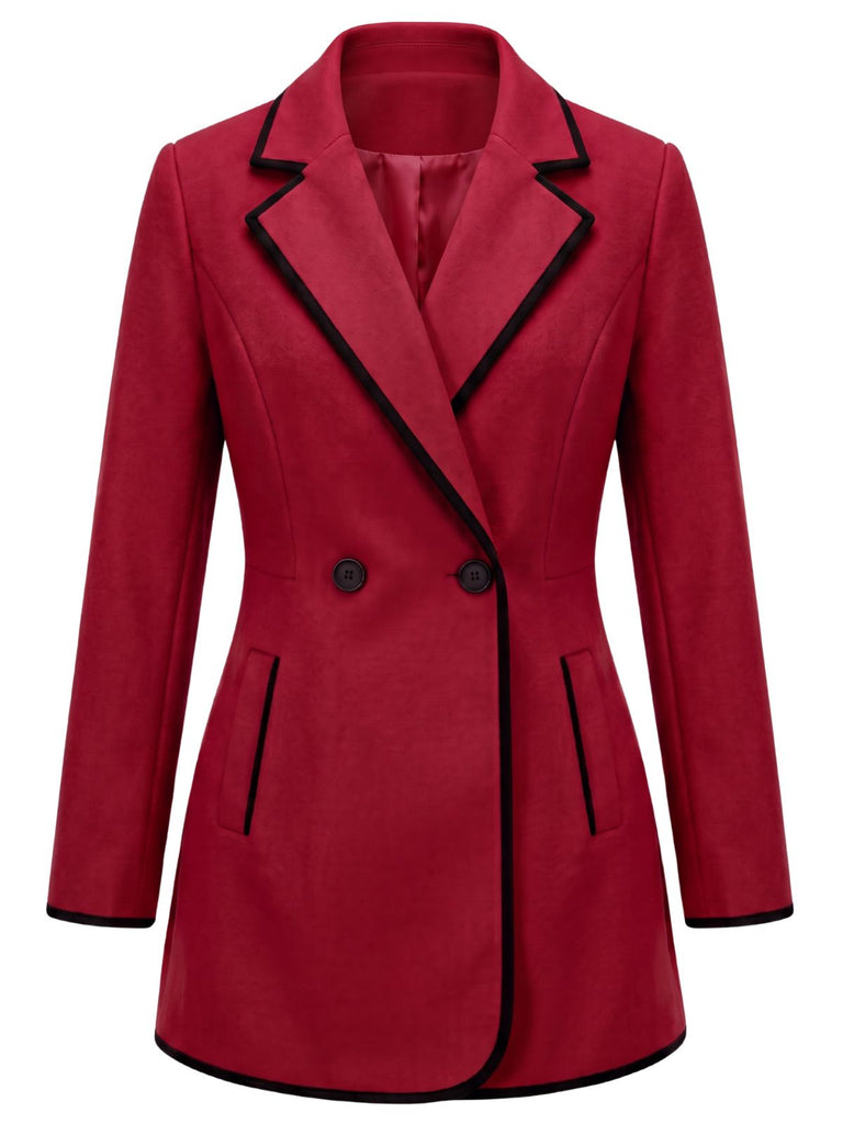 40er Jacke mit Revers und Kontrastpaspel