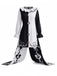 Schwarz-weißes 50er Horrorclown-Kleid mit Rüschenkragen