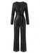 30er Jumpsuit mit Pailletten und langen Ärmeln