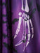 50er Gothic Halloween Skelett-Kleid mit Glockenärmeln