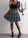 50er Pilz-Gothic-Kleid mit V-Ausschnitt und Fake-Zweiteiler