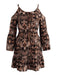[Übergröße] 70er Cold-Shoulder Minikleid mit Paisley
