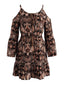 [Übergröße] 70er Cold-Shoulder Minikleid