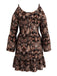 [Übergröße] 70er Cold-Shoulder Minikleid mit Paisley