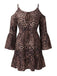 [Übergröße] 70er Cold-Shoulder Minikleid mit Paisley