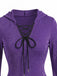 60er Halloween Kleid mit V-Ausschnitt und Bindung