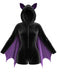[Vorverkauf] Weinroter 60er Halloween Batgirl Samt-Romper mit Fledermausärmeln und Katzenohren-Kapuze