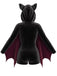 [Vorverkauf] Weinroter 60er Halloween Batgirl Samt-Romper mit Fledermausärmeln und Katzenohren-Kapuze