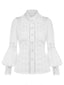 50er Bluse mit Spitze und Ballonärmeln
