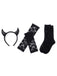 Schwarzes Halloween Accessoire-Set mit Fledermausflügeln