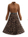 50er Shirtkleid mit Leoparden-Print und Plisseefalten