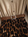 50er Shirtkleid mit Leoparden-Print und Plisseefalten