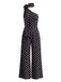 50er Jumpsuit mit Polka-Dots und asymmetrischem Neckholder