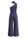 50er Jumpsuit mit Polka-Dots und asymmetrischem Neckholder