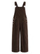 50er Cord-Latzhose mit Taschen und weitem Bein
