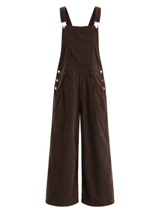 50er Cord-Latzhose mit Taschen und weitem Bein