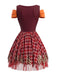 70er Rotkäppchen-Halloween-Kleid mit Kapuzen-Cape