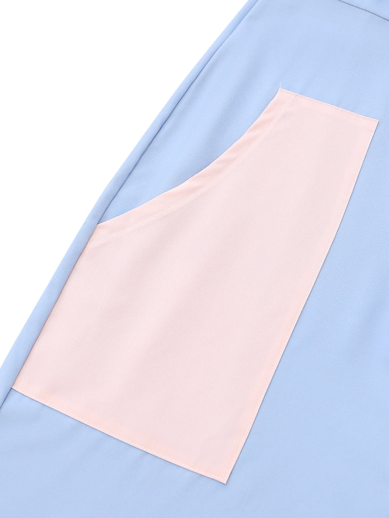 80er Jumpsuit mit Farbblock und Streifen