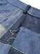 70er Set aus Sternen-Fransenjacke in Wildlederoptik und Denim-Print-Schlaghose