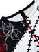 Mehrfarbiges 70er Kleid mit Karo-Patchwork-Print und Mesh-Besatz