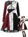 Mehrfarbiges 70er Kleid mit Karo-Patchwork-Print und Mesh-Besatz