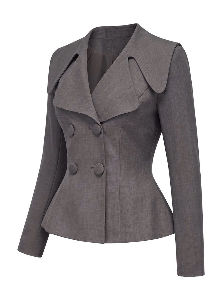 40er Blazer-Top & Rock Set mit V-Ausschnitt
