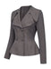 40er Blazer-Top & Rock Set mit V-Ausschnitt
