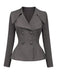 40er Blazer-Top & Rock Set mit V-Ausschnitt