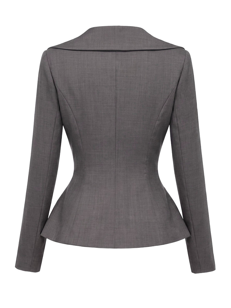 40er Blazer-Top & Rock Set mit V-Ausschnitt
