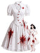 50er Krankenschwester-Kostümkleid mit Blutflecken-Print