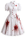 50er Krankenschwester-Kostümkleid mit Blutflecken-Print