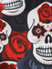 50er Halloween-Swingkleid mit Kürbis-Print und Blütenkragen