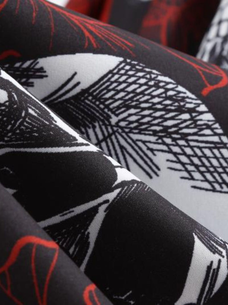50er Halloween-Swingkleid mit Kürbis-Print und Blütenkragen