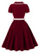 50er Swingkleid mit Blumenstickerei und Peter-Pan-Kragen