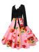 50er Halloween Swingkleid mit Kürbis und Blütenkragen