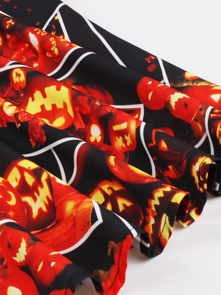 Ärmelloses 50er Halloween-Kleid mit Spitze und Bindegürtel