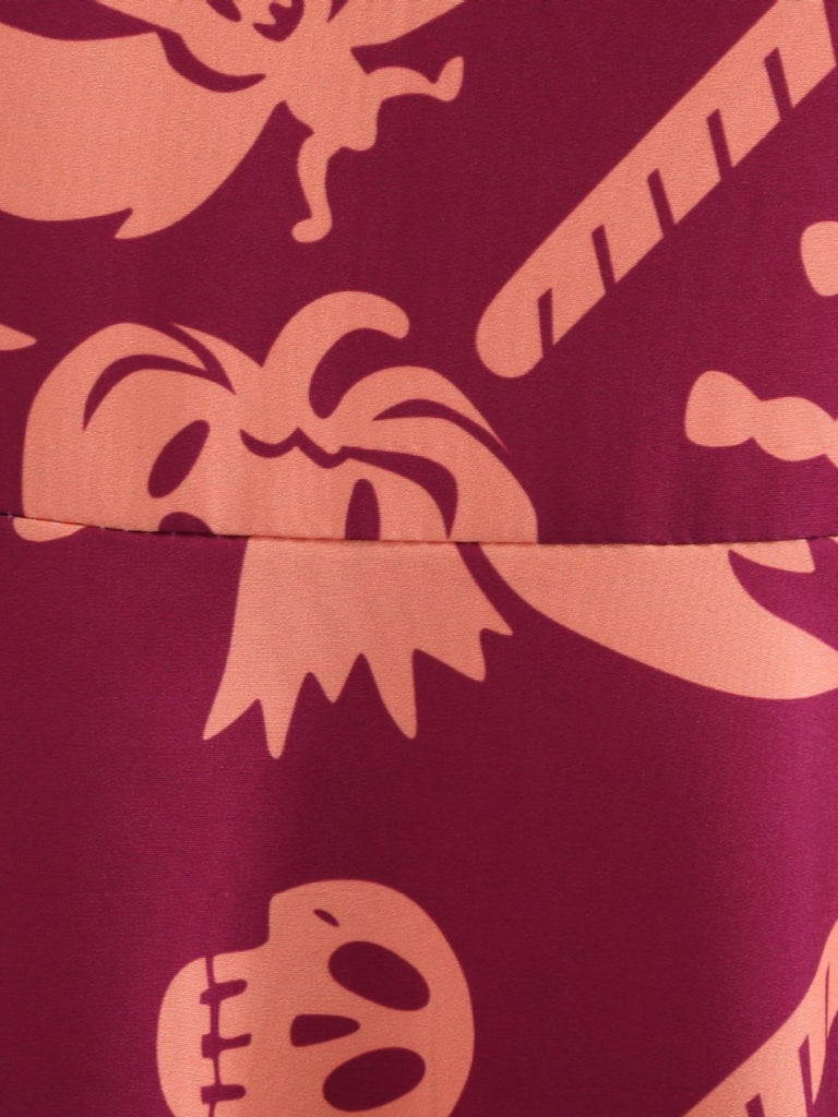 50er Halloween Swingkleid mit Kürbis- und Eulen-Print