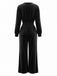 50er Samt-Jumpsuit mit V-Ausschnitt und Smok
