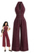 40er Jeans-Overall mit Neckholder und weitem Bein