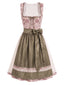 [Vorverkauf] Rosa 50er Oktoberfest-Dirndl-Set mit Blumen und Schürze