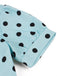 Hellblaues 50er Swingkleid mit eckigem Ausschnitt und Polka-Dots