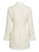 Beige 60er Minikleid mit plissierten Manschetten und Knopfleiste