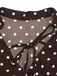 Braunes 60er Minikleid mit Polka-Dots und Glockenärmeln