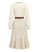 Beige 30er Satinbluse & gepunkteter Meerjungfrauenrock